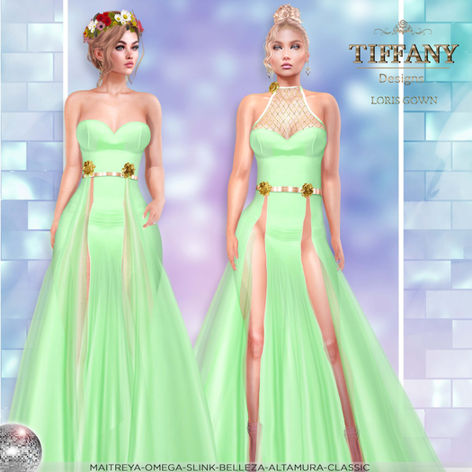 ::TD:: Loris Gown with Appliers ~ Green