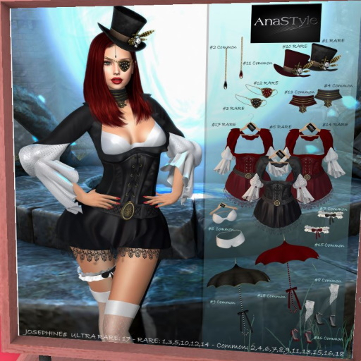 AnaSTyle - Josephine Black #9 Umbrella Common