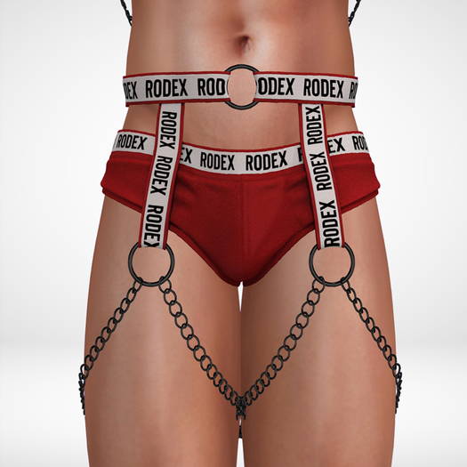 RODEX: Fetish Harness Bottom Red