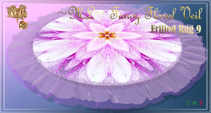 ~ML~ Fancy Floral Veil Frilled Rug 9