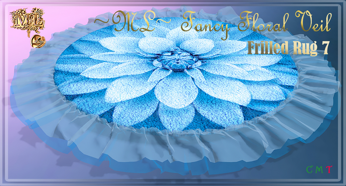 ~ML~ Fancy Floral Veil Frilled Rug 7