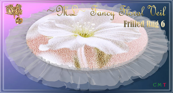 ~ML~ Fancy Floral Veil Frilled Rug 6