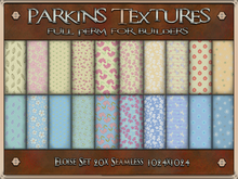 Parkins Textures - Eloise Set - 20x Full Perm Seamless 1024 - Fabric, Clothing, Cloth, Summer, Floral, Kid, Child, Cute