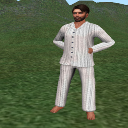 Grey Blue Striped Pajamas (boxed)