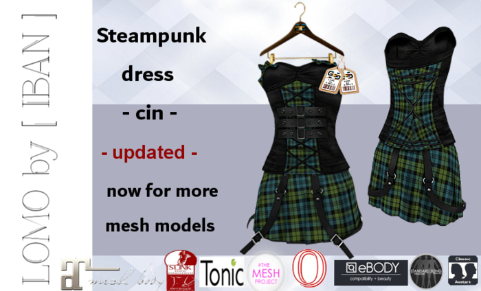 [ IBAN ] MESH DRESS STEAMPUNK BLACK MAITREYA CIN 21 // MAITREYA SLINK TMP OCACIN TONIC eBODY CLASSIC 