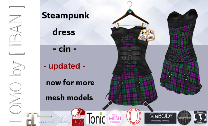 [ IBAN ] MESH DRESS STEAMPUNK BLACK MAITREYA CIN 19 // MAITREYA SLINK TMP OCACIN TONIC eBODY CLASSIC