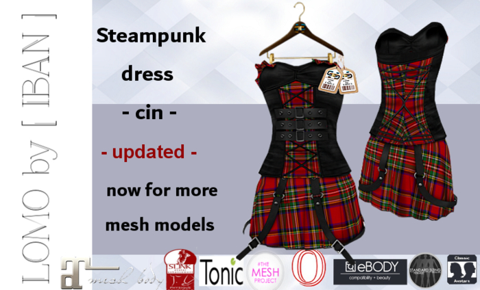 [ IBAN ] MESH DRESS STEAMPUNK BLACK MAITREYA CIN 18  // MAITREYA SLINK TMP OCACIN TONIC eBODY CLASSIC