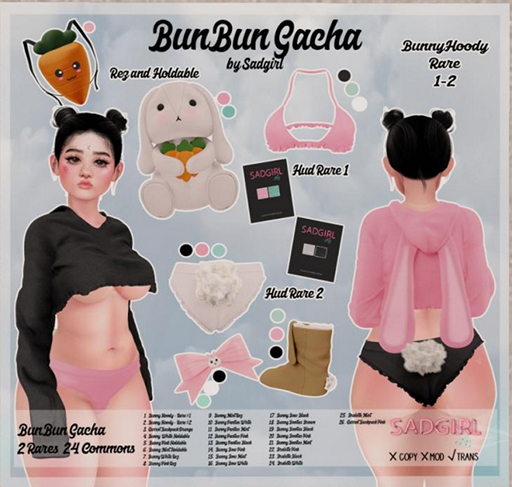 #SADGIRL - Bun Bow - White