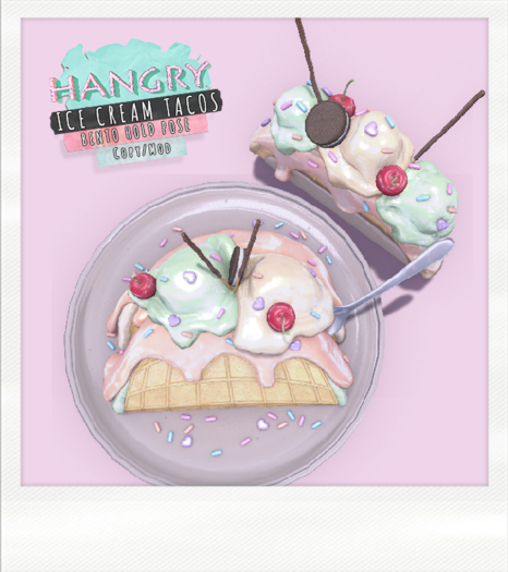 Hangry - Ice Cream Tacos - Peach Syrup