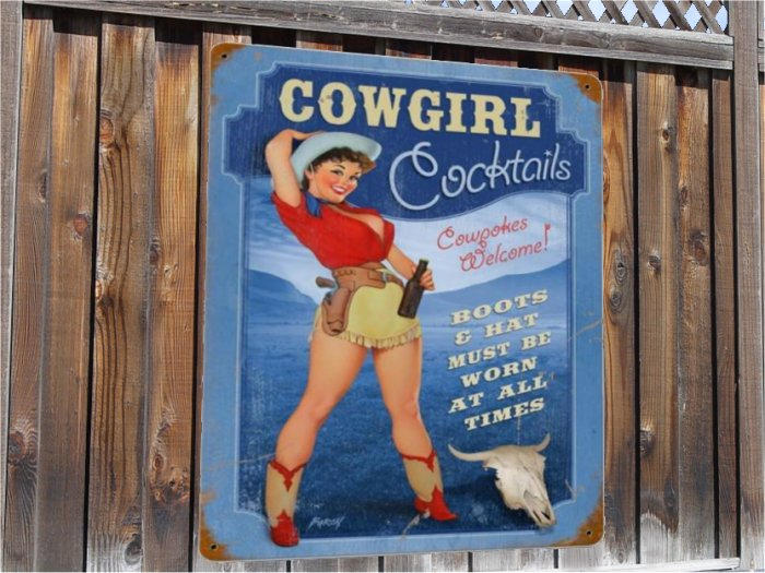 Cowgirl Cocktails Sign