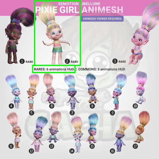 SEmotion Libellune Pixie Girl Animesh #2 RARE