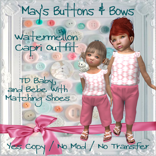 MBB * Watermellon Capri Outfit (TDBFitted&Bebe)