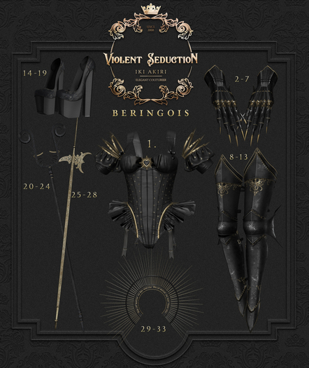 Violent Seduction - Beringois Shoes (RedxGold)