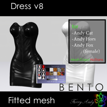 Second Life Marketplace - DEMO - Furry Andy - Dress v8 for Andy Cat ...