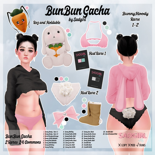 #SADGIRL - Bun Bow - Black