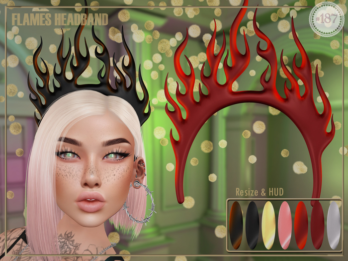 #187# Flames Headband BOX (Add Me)
