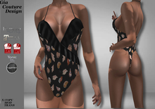 "GCD" Nicki Ruffle Swimsuits Black