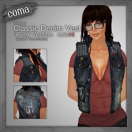 *Coma* Classic Denim Vest (F) (Punk Version)