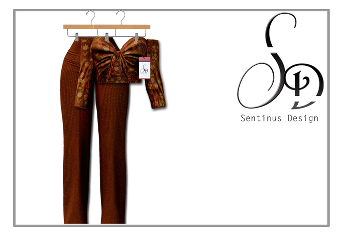 -Sentinus- Yena Blouse&Pant Brown Pattern