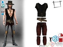 Dae Obj FBX Pants Belt Vest Outfit Slink Male, Belleza Jake, Signature Gianni, Ocacin Gamit, Onupup