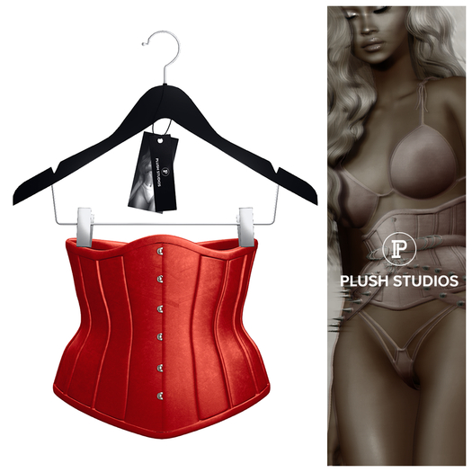 PlushStudios. Beatrix Set Corset - Red