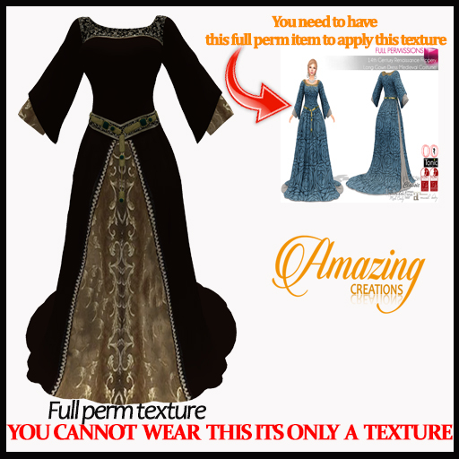 AmAzInG C.Full Perm Texture Renaissance Medieval Dress 10