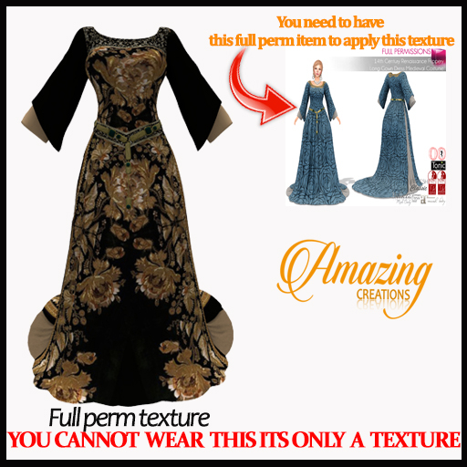 AmAzInG C.Full Perm Texture Renaissance Medieval Dress 9
