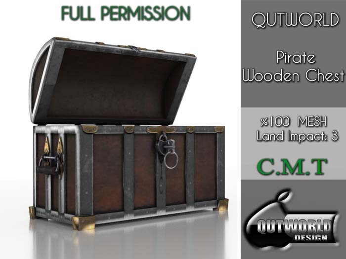 .::QUTWORLD Pirate Wooden Chest::.FP 