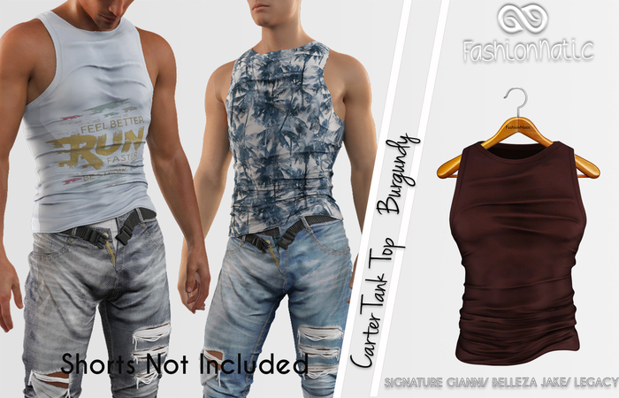 FashionNatic -Carter Top Burgundy - Signature Gianni, Belleza Jake, Legacy