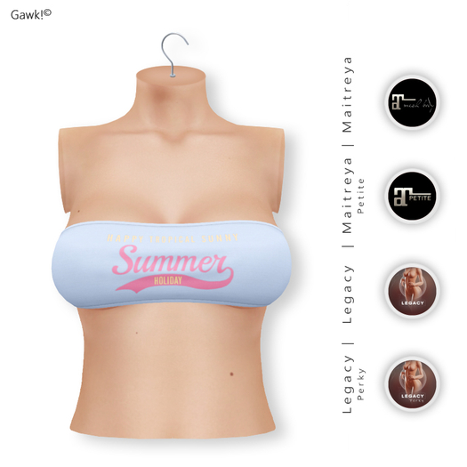 GAWK! Blue/Pink Summer Bandeau Top | for Maitreya | Maitreya Petite | Legacy | Legacy Perky