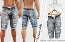 FashionNatic - Carter Ripped Shorts Dirty Jeans - Denim - Signature Gianni, Belleza Jake, Legacy