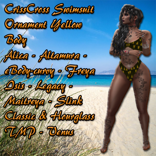 CrissCross Swimsuit Ornament Yellow BOX
