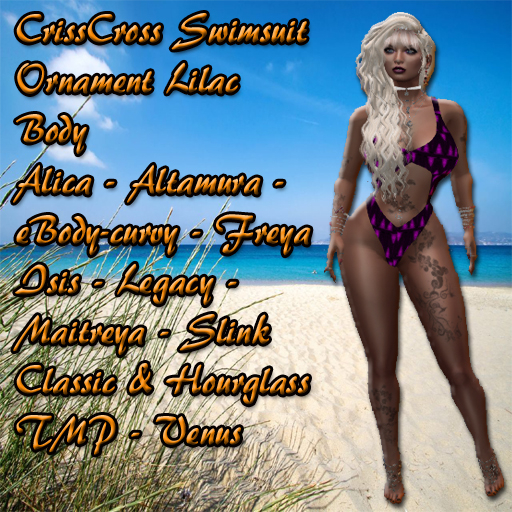 CrissCross Swimsuit Ornament Lilac BOX