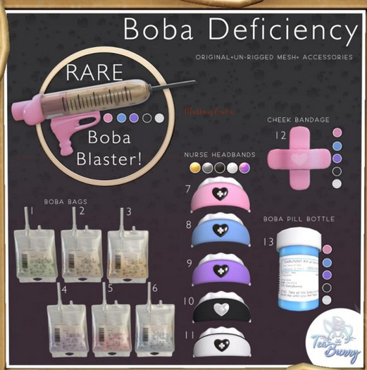12).TeaBunny. Boba Deficiency / Cheek Bandage