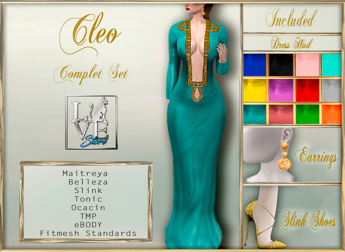 =LCS= Cleo Mesh Gown Set w/ Color HUD