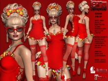**NARIM RED PIN UP STYLE COMPLET OUTFIT** (WEAR)