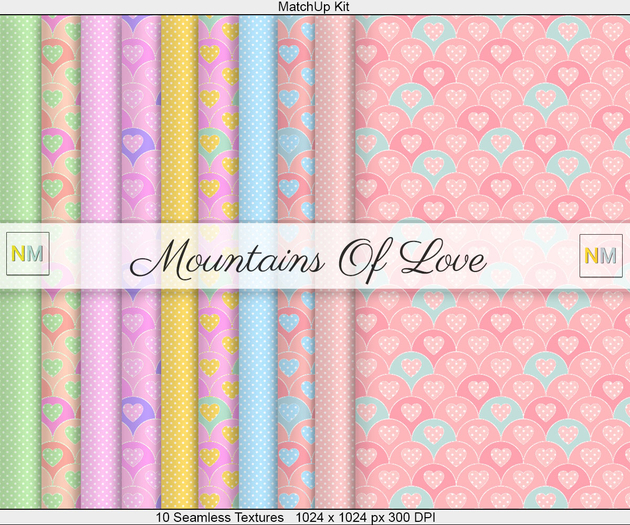 Mountains Of Love Matchup Kit 10 Seamless Textures NM