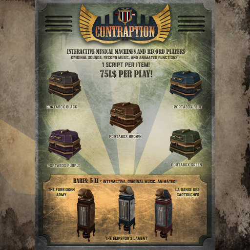 [ContraptioN] Gramophone: Portabox *brown* BOXED