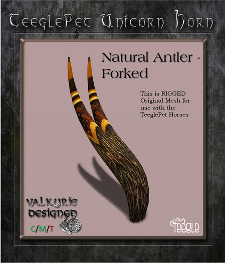 Valkyrie Designed - Horn 4-Pointer Natural Antler TeeglePet 