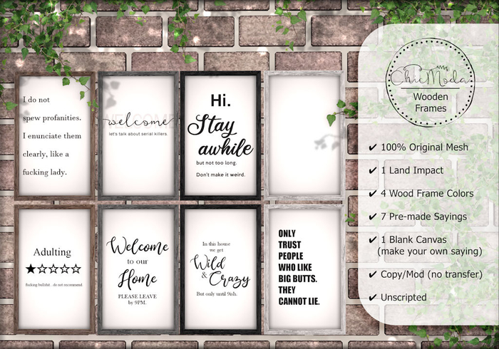 ChicModa Decor // Wooden Frame Decor