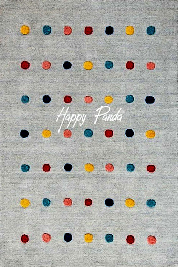 [Happy Panda] Area Rug (boxed) Dots Grey