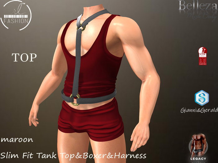 Slim Fit Tank Top Maroon