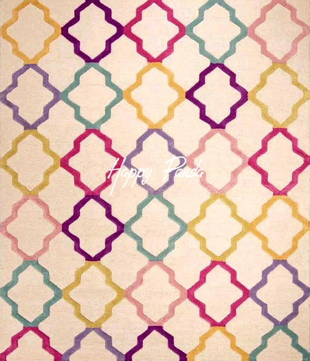 [Happy Panda] Area Rug (boxed) Rainbow Diamonds