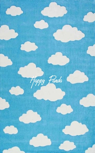 [Happy Panda] Area Rug (boxed) Clouds Blue
