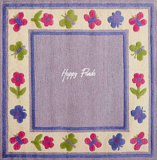 [Happy Panda] Area Rug (boxed) Purple Butterfly