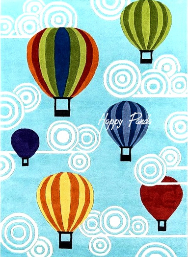 [Happy Panda] Area Rug (boxed) Hot Air Balloons