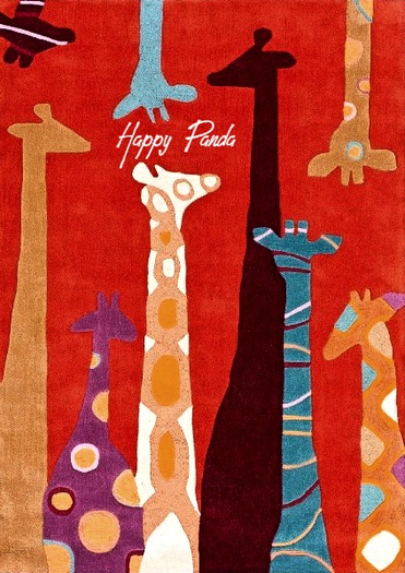 [Happy Panda] Area Rug (boxed) Giraffes