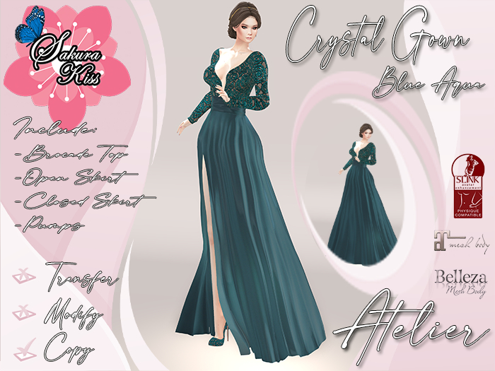 - Sakura Kiss - Crystal Gown  Blue Aqua