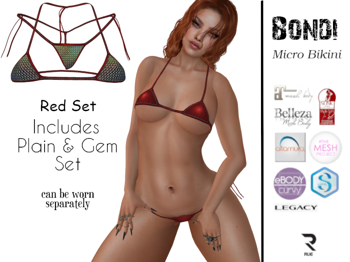 :: RUE :: BONDI Micro Bikini - Red Set