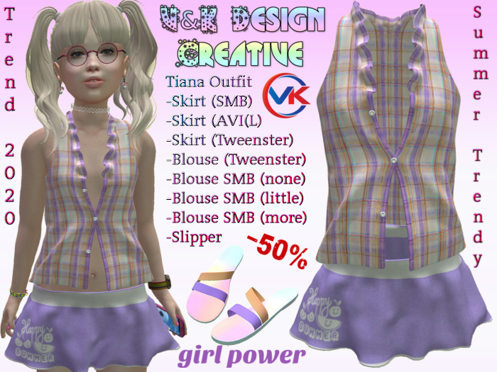 V&K Design TWEENSTER+SMB+AVI(L) Tiana 2 Outfit(50%)